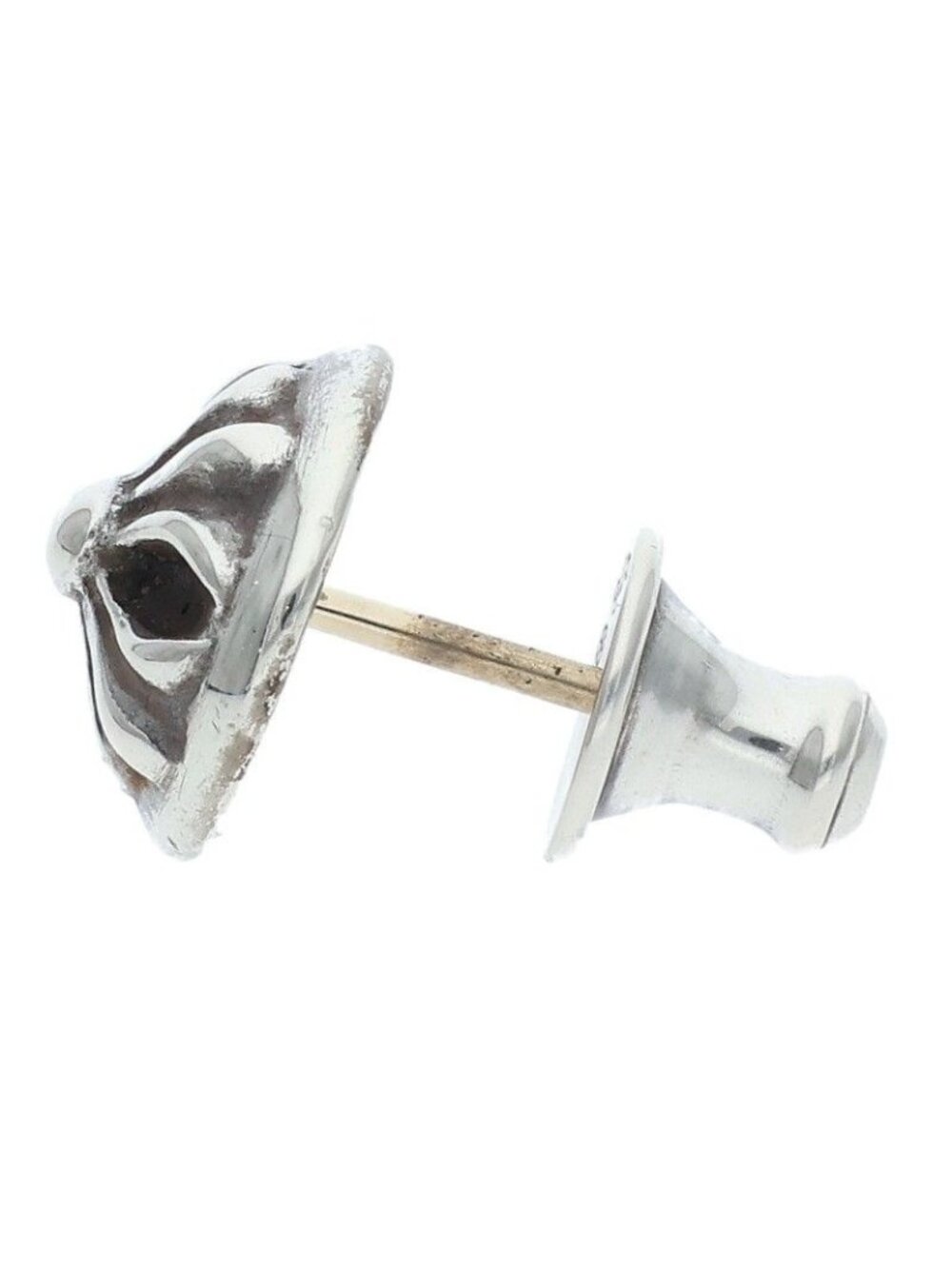 Chrome Hearts Stud Crsbll Cross Ball Silver Earrings - Picture 4 of 5